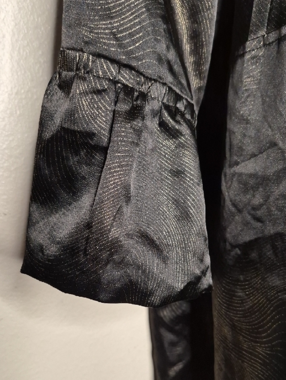 97% Polyester Button-Front Blouse in Black - Picture 6 of 13